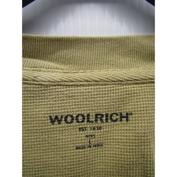 Woolrich Shirt Large Pullover Henley Thermal Waffle Logo Outdoor Loose - Picture 8 of 10